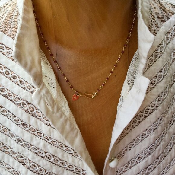 Me & Ro 18k Gold Ruby Tahitian Pearl Pendant Necklace - Picture 11 of 16